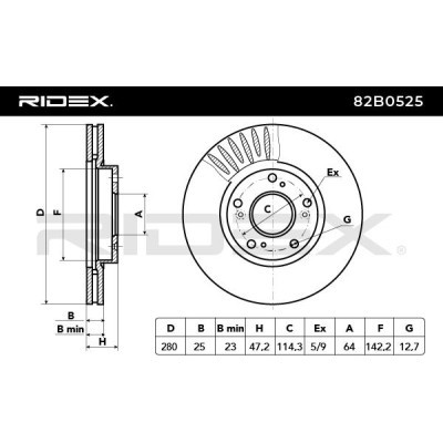 Tarcza hamulcowa RIDEX 82B0525 82B0525 - foto 3