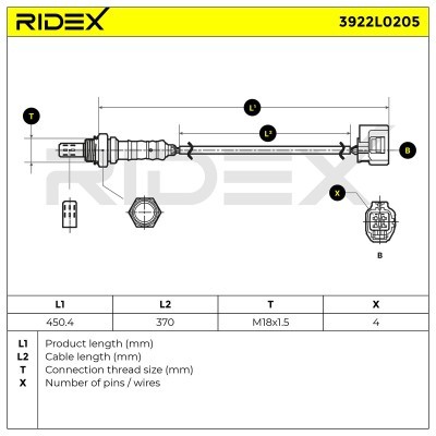 Sonda Lambda RIDEX 3922L0205 3922L0205 - foto 6