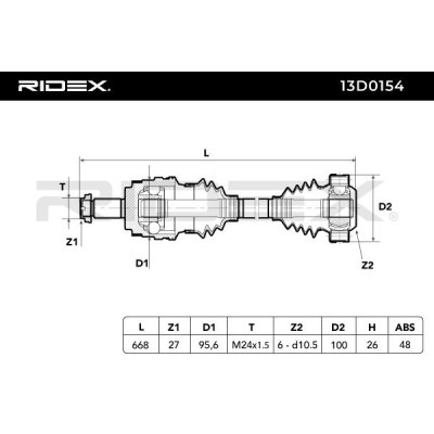 Półoś Napędowa RIDEX 13D0154 13D0154 - foto 7