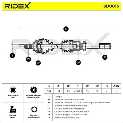 Półoś Napędowa RIDEX 13D0013 13D0013 - foto 6