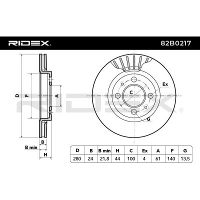 Tarcza hamulcowa RIDEX 82B0217 82B0217 - foto 3
