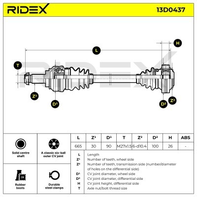 Półoś Napędowa RIDEX 13D0437 13D0437 - foto 7