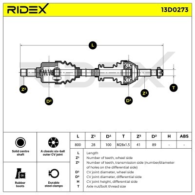 Półoś Napędowa RIDEX 13D0273 13D0273 - foto 5