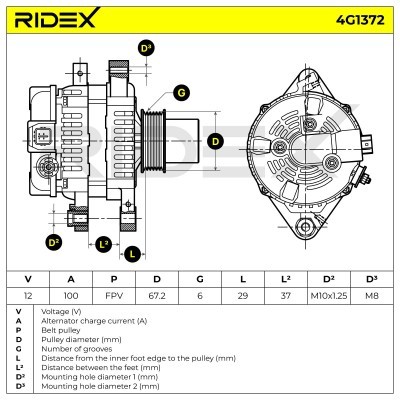 Alternator RIDEX 4G1372 4G1372 - foto 7