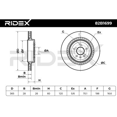 Tarcza hamulcowa RIDEX 82B1699 82B1699 - foto 7