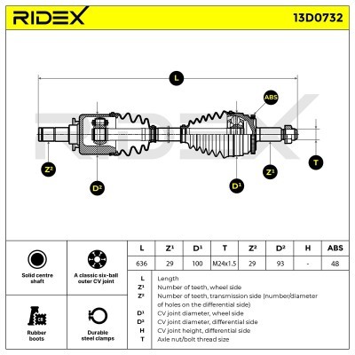 Półoś Napędowa RIDEX 13D0732 13D0732 - foto 5