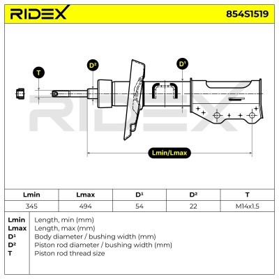 Amortyzator RIDEX 854S1519 854S1519 - foto 8