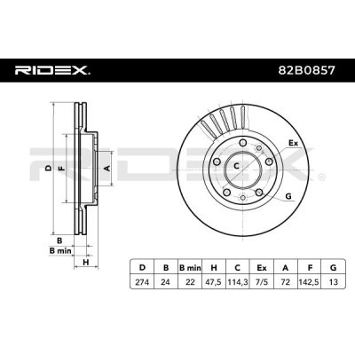Tarcza hamulcowa RIDEX 82B0857 82B0857 - foto 3