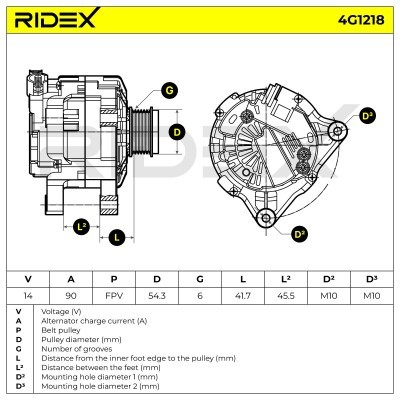 Alternator RIDEX 4G1218 4G1218 - foto 6