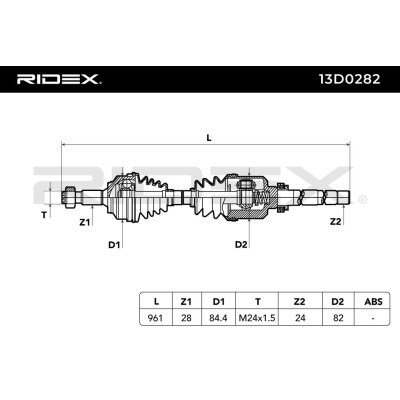 Półoś Napędowa RIDEX 13D0282 13D0282 - foto 7