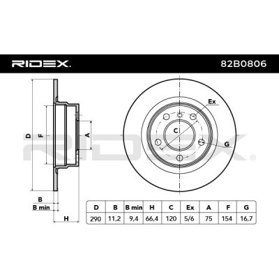 Tarcza hamulcowa RIDEX 82B0806 82B0806 - foto 4