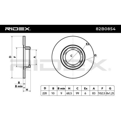 Tarcza hamulcowa RIDEX 82B0854 82B0854 - foto 3