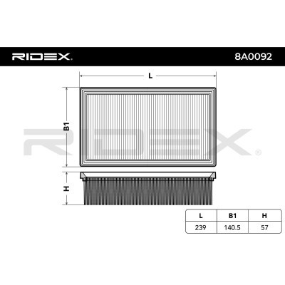 Filtr Powietrza RIDEX 8A0092 8A0092 - foto 6