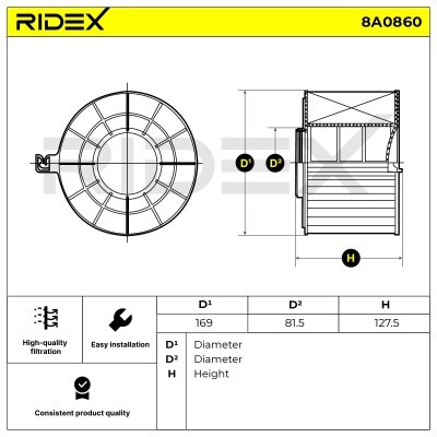 Filtr Powietrza RIDEX 8A0860 8A0860 - foto 6
