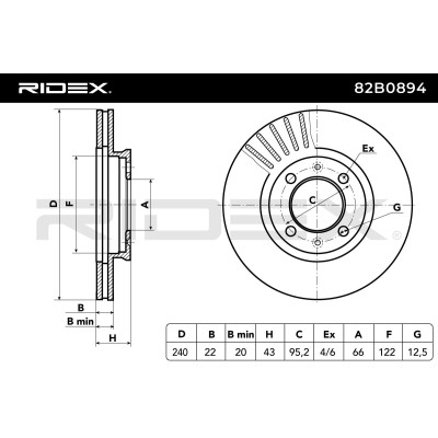 Tarcza hamulcowa RIDEX 82B0894 82B0894 - foto 8
