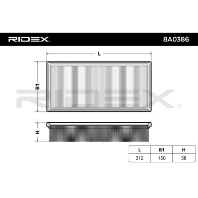 Filtr Powietrza RIDEX 8A0386 8A0386 - foto 6
