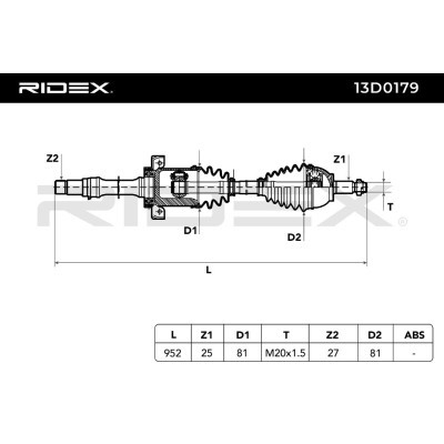 Półoś Napędowa RIDEX 13D0179 13D0179 - foto 7