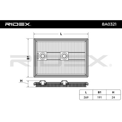 Filtr Powietrza RIDEX 8A0321 8A0321 - foto 3