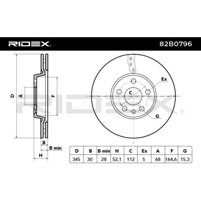 Tarcza hamulcowa RIDEX 82B0796 82B0796 - foto 3