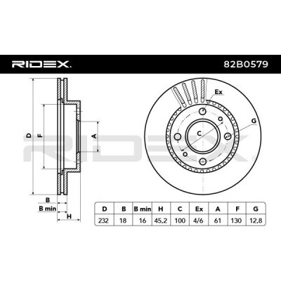 Tarcza hamulcowa RIDEX 82B0579 82B0579 - foto 3
