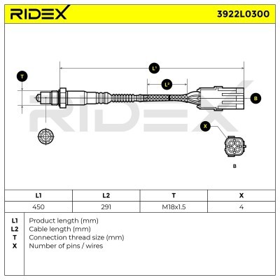 Sonda Lambda RIDEX 3922L0300 3922L0300 - foto 6
