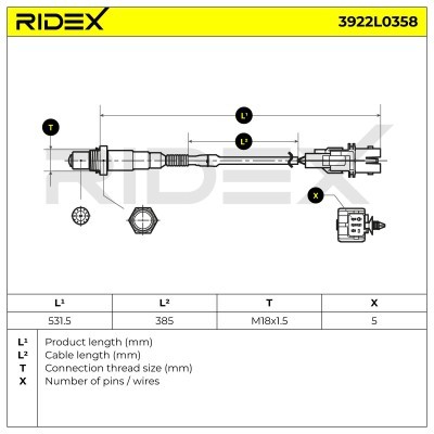 Sonda Lambda RIDEX 3922L0358 3922L0358 - foto 6