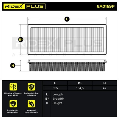 Filtr Powietrza RIDEX 8A0169P 8A0169P - foto 7