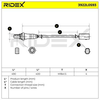 Sonda Lambda RIDEX 3922L0593 3922L0593 - foto 6