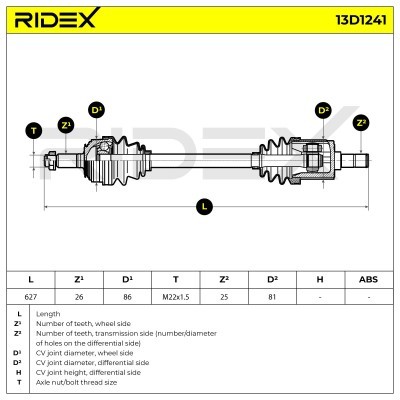 Półoś Napędowa RIDEX 13D1241 13D1241 - foto 7