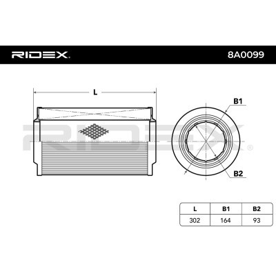 Filtr Powietrza RIDEX 8A0099 8A0099 - foto 3