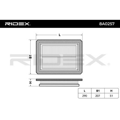 Filtr Powietrza RIDEX 8A0257 8A0257 - foto 6
