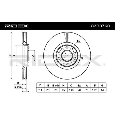 Tarcza hamulcowa RIDEX 82B0360 82B0360 - foto 6