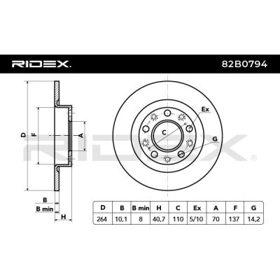 Tarcza hamulcowa RIDEX 82B0794 82B0794 - foto 3
