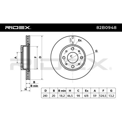 Tarcza hamulcowa RIDEX 82B0948 82B0948 - foto 5