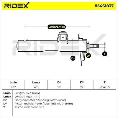 Amortyzator RIDEX 854S1837 854S1837 - foto 8