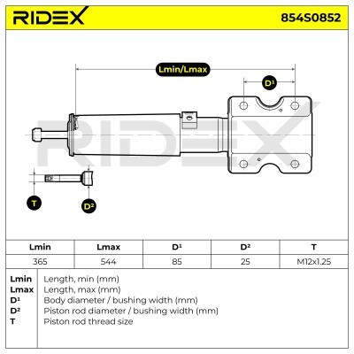 Amortyzator RIDEX 854S0852 854S0852 - foto 5