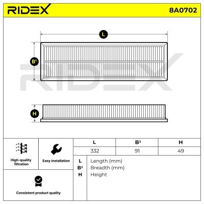 Filtr Powietrza RIDEX 8A0702 8A0702 - foto 6