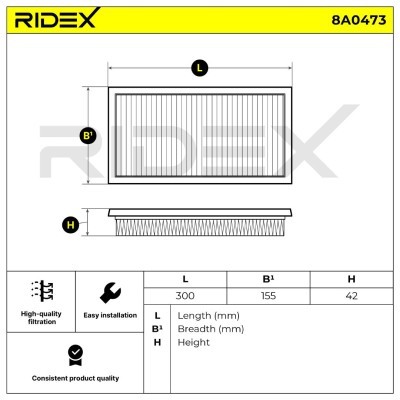 Filtr Powietrza RIDEX 8A0473 8A0473 - foto 6