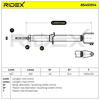Amortyzator RIDEX 854S1014 854S1014 - foto 3
