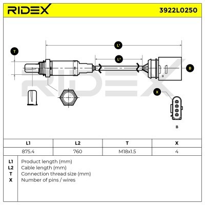 Sonda Lambda RIDEX 3922L0250 3922L0250 - foto 5