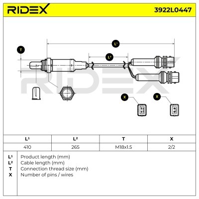 Sonda Lambda RIDEX 3922L0447 3922L0447 - foto 6