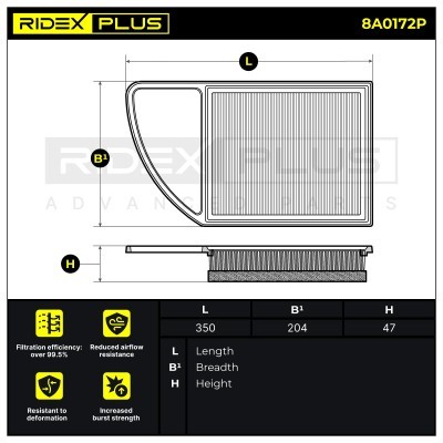 Filtr Powietrza RIDEX 8A0172P 8A0172P - foto 7