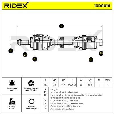 Półoś Napędowa RIDEX 13D0016 13D0016 - foto 8
