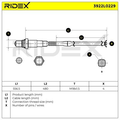Sonda Lambda RIDEX 3922L0229 3922L0229 - foto 5
