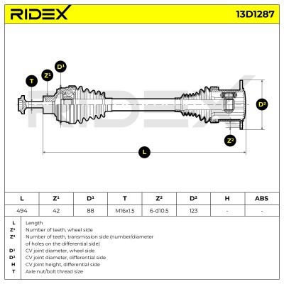 Półoś Napędowa RIDEX 13D1287 13D1287 - foto 7
