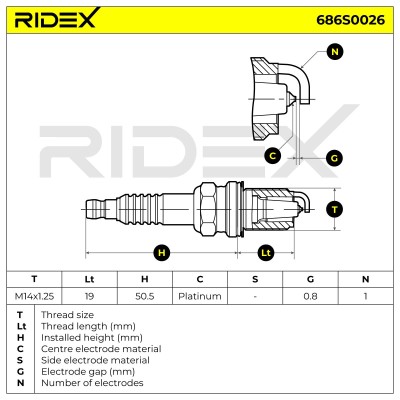 Świeca Zapłonowa RIDEX 686S0026 686S0026 - foto 6