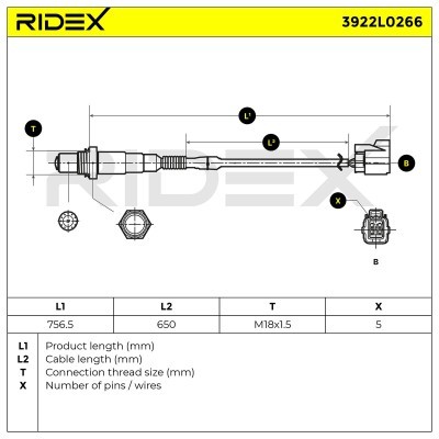 Sonda Lambda RIDEX 3922L0266 3922L0266 - foto 6