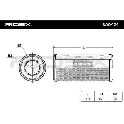 Filtr Powietrza RIDEX 8A0424 8A0424 - foto 3