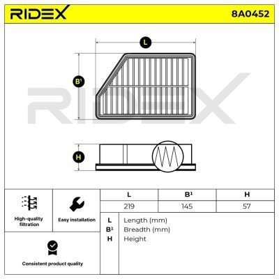 Filtr Powietrza RIDEX 8A0452 8A0452 - foto 4