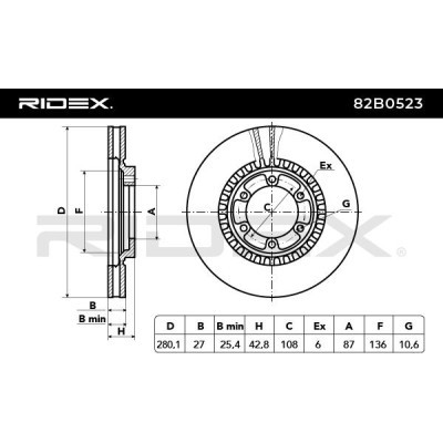 Tarcza hamulcowa RIDEX 82B0523 82B0523 - foto 3